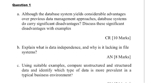 Solved Question 1 A Although The Database System Yields Chegg Com