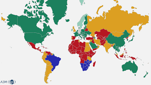 Die stacheln sind proteine, die die äußere oberfläche des virus zieren. Reiseampel Auf Fvw De Weltkarte Zeigt Nun Risiko Einstufungen Der Lander