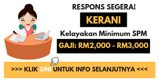 Kerani gudang biasanya terdapat dalam gudang atau persekitaran pembuatan. Lebih 20 Jawatan Kerani Dengan Respon Segera Gaji Lumayan Dari Rm2 000 Rm3000 Sebulan