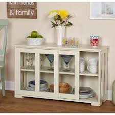 Display Storage Cabinet Sideboard Sliding Tempered Glass Doors Antique White White Glass Cabinet Doors Furniture Cabinet