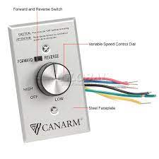 This project provides a means of maintaining fan operation independent of fan can be operated via wall control using a 4 position 360 degree rotary switch or potentiometer which translates to 3 speeds. Canarm Frmc5 Variable Speed Switch Control 4 Fans Reversible 653108 Globalindustrial Ca