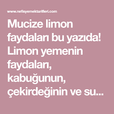 Mucize Limon Faydalari Bu Yazida Limon Yemenin Faydalari Kabugunun Cekirdeginin Ve Suyunun Faydalari Limonlu Cayin Faydalari Cil Limon Yemek Tarifleri Cil
