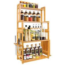 Folng Etagere A Epices En Bambou Porte Epices Avec 4 Niveaux Detachables Etagere De Rangement Pour La Salle Etagere A Epices Etagere Rangement Rangement Epices