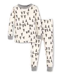 burts bees baby ivory black trees organic cotton pajama set newborn infant