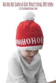 Free men crochet beanie pattern: Ho Ho Ho Santa Hat Knitting Pattern Little Red Window