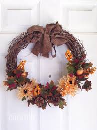 Gallery of dollar store crafts 20 diy outdoor fall decorations that 39 ll beautify your lawn yarn flower craft easy peasy and Easy Fall Wreath Domestically Creative