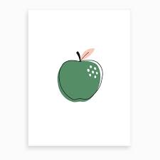 Green Apple Art Print Apple Art Print Apple Art Apple Illustration