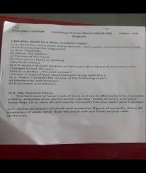 What is question 5 about? Tell Answer Of Question 2 Shardein School Holidays Horne Work 2019a 20 Do This Work In A New Creative Copy Class English Dialogue Completion 13620765 Meritnation Com