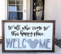 Disney At Home On Instagram What A Perfect Welcome Sign From Our Friend Fortheloveofcraftsbyrbt We Love How Disney Home Disney Home Decor Disney Room Decor