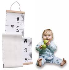 Hanging Growth Height Ruler Roll Up Canvas Height Measurement Chart With Wood Frame For Infant Baby Kids Toddlers Adults Room Wall Decoration