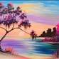 Bright Sunset Lagoon ~ **PUBLIC BLACKLIGHT** - Painting with a Twist, 5537 Sheldon Rd Suite U Event Image