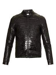 Crocodile Effect Leather Bomber Jacket Saint Laurent Matchesfashion Us Leather Outerwear Jackets Men Fashion Best Leather Jackets