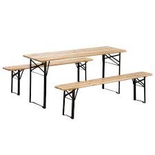 Outsunny 4 seater aluminum portable picnic table with foldable seats blue. Outsunny 6 Ft Wooden Folding Picnic Outdoor Table Bench Set 840 023 The Home Depot