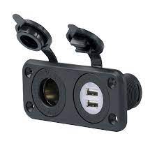 Marinco Sealink Deluxe Dual Usb Charger And 12v Receptacle