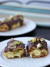 Chocolate Pistachio Eclairs Recipe Easy Baking Delicious Desserts Dessert Recipes