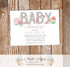 For larger showers, you might need more cards. Easter Egg Pink Light Pink Flowers Girl Modern Baby Shower Invitation