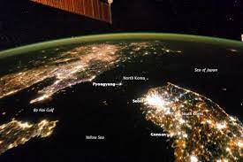 New Space Station Photos Show North Korea At Night Cloaked In Darkness