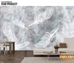 Custom Flying Bird Feather Wallpaper Feather Hand Painting Peace Heart Mural Office Sofa Bedroom Living Room Cafe Bar Restaurant Wallpapers Aliexpress