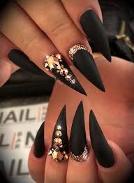 Stylish Funny And Hunny Nail Art 2018 Stiletto Nail Art Stiletto Nails Designs Black Stiletto Nails