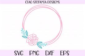 Circle | free svg image in public domain. Rose Flower Geometric Circle Frame Wedding Svg Cut File 353608 Svgs Design Bundles