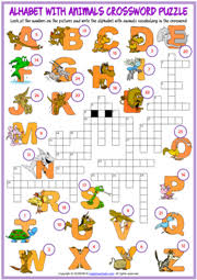 Great collection of jigsaws and math puzzles, mysterious mazes and labyrinths, intriguing visual logic games, easy handwriting worksheets and spot the difference activities, crosswords for kids, guess the word, rebuses, word search and many other brain teasers. Alphabet With Animals Esl Crossword Puzzle Worksheet