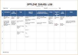 As a professional project manager, you must always make sure to capture, document and delegate . Offline Issues Log Template Word Excel Templates