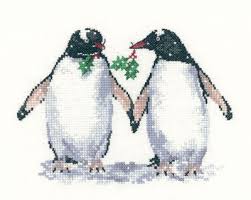 Little penguin | free cross stitch pattern. Christmas Penguins Cross Stitch Kit By Sue Hill