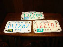 Vtg Indiana Motorcycle License Plates 1986 1988 1989 License Plate Motorcycle License Indiana