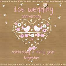 A beautifully worded card lets you to convey your hearty wishes regarding the day in best manner and could be the best gift for receiver. First Wedding Anniversary Card Karenza Paperie