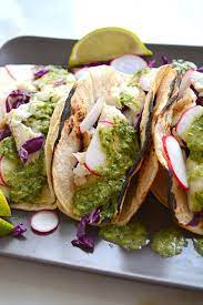 Turn once after 30 seconds, careful not to burn. 15 Minute Fish Tacos With Chimichurri Sauce I Am A Honey Bee