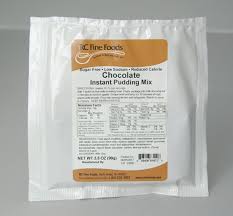 This sugar free pudding is also fat free per serving and is 1/3 the calories of regular chocolate pudding. Instant Sugar Free Chocolate Pudding Mix Rc Fine Foods