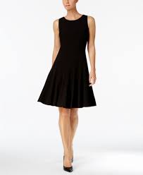 Calvin Klein Womens Black Pleated Sleeveless Fit Flare Size 6 Dress 75 Calvinklein Fitflaredress Work Black Pleated Dress Petite Size Dress A Line Dress