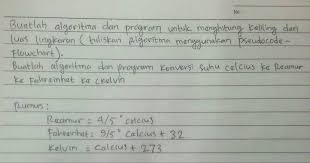 Jika tidak, anda boleh menggunakan 1,732. Tolong Algoritma Dan Programnya Guys Brainly Co Id