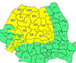 Sub harta va apare un grafic albastru. Avertizare Meteo Cod Galben De Vant Harta Zonelor Afectate