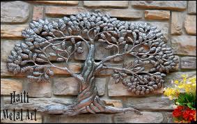 Tree Wall Hanging Outdoor Metal Art Wall Decor Recycled Etsy Outdoor Metal Art Metal Tree Wall Art Metal Tree