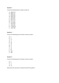 Conversions Between Decimal And Hexadecimal