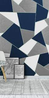 Shop ohpopsi pastel geo wall mural in the wall decals department at lowe's.com. Geometric Wall Paint Navy Blue Novocom Top