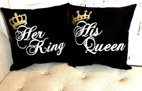 Customized King And Queen Throw Pillows Personalized His And Hers Decorative Pillows Set Of 2 Her King His Throw Pillows Black King And Queen King Pillows