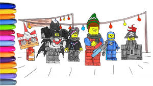 The ninjas team with wu, lego ninjago. Lego Movie 2 Coloring Page With Emmet Batman Nya Spaceman And More Everything Is Awesome Youtube