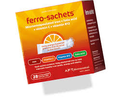Active iron is kind enough to take on an empty stomach, has clinically proven x 2 absorption and fewer unwanted side effects such as constipation, nausea, and reflux. Ferro Sachets Aft Pharmaceuticals
