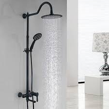 Shower Faucet Matte Black Shower System Ceramic Valve Bath Shower Mixer Taps Brass Single Handle Two Holes Black Shower Shower Mixer Taps Shower Systems