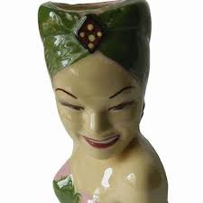 CARMEN MIRANDA HEAD Vase Lady Head Vase RARE $24.99