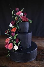 Check spelling or type a new query. Matte Black Wedding Cake With Pink Flowers Emmalovesweddings