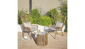 Asda George Home Arizona Bistro Trio Poly Wicker Weave 249 3 Piece Bistro Set Garden Chairs Bistro Set