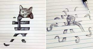 Simple drawing ideas by danica rae musely. Creative Doodles That Don T Stay Within The Lines Bored Panda