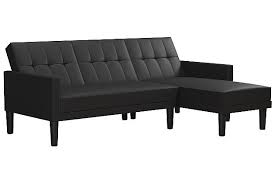 Deals of the day · fast shipping · explore amazon devices Henri Small Space Sectional Futon Black Faux Leather Ashley Furniture Homestore
