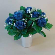Artificial flowers artificial plants pu artificial flowers orchids artificial flowers lavender flowers artificial decoration artificial marble real touch artificial flower mini artificial succulent silk there are 445 suppliers who sells artificial flowers for graves on alibaba.com, mainly located in asia. Artificial Flowers Filled Grave Pot Dark Blue Roses And Gypsophila Memorial Flowers