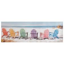 Colorful Beach Chairs Canvas Art Print Beach Canvas Wall Art Canvas Art Prints Unique Canvas Art
