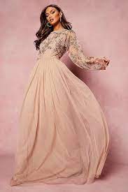 Get the best deals on pink hm long sleeve dress and save up to 70% off at poshmark now! Bridesmaid Hand Embellished Long Sleeve Maxi Dress Boohoo