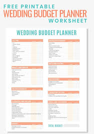 free printable wedding budget planner worksheet